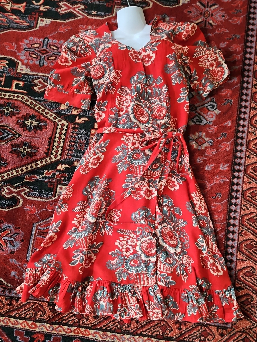 DENIM & SUPPLY by RALPH LAUREN Rust Floral Wrap Midi Dress